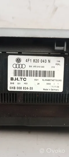 Audi A6 S6 C6 4F Ilmastoinnin ohjainlaite 4F1820043N