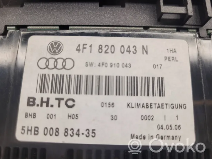 Audi A6 S6 C6 4F Oro kondicionieriaus/ klimato/ pečiuko valdymo blokas (salone) 4F1820043N