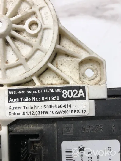 Audi A3 S3 8P Moteur de lève-vitre de porte avant 8P0959802A