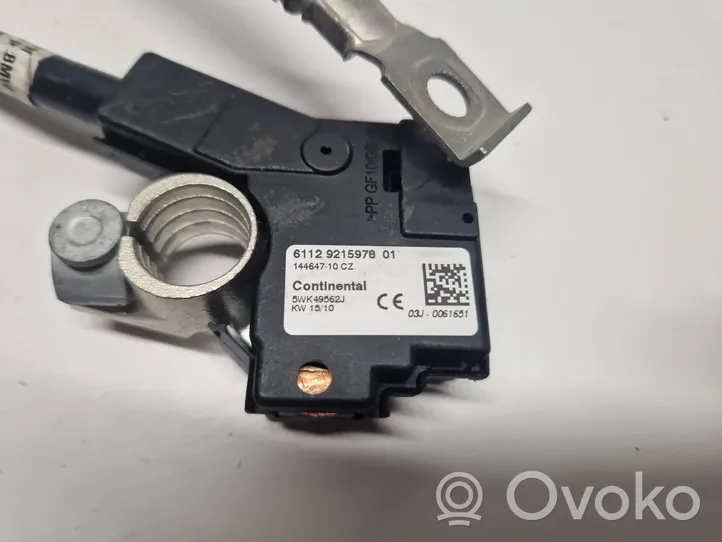 BMW 5 GT F07 Câble négatif masse batterie 9215978