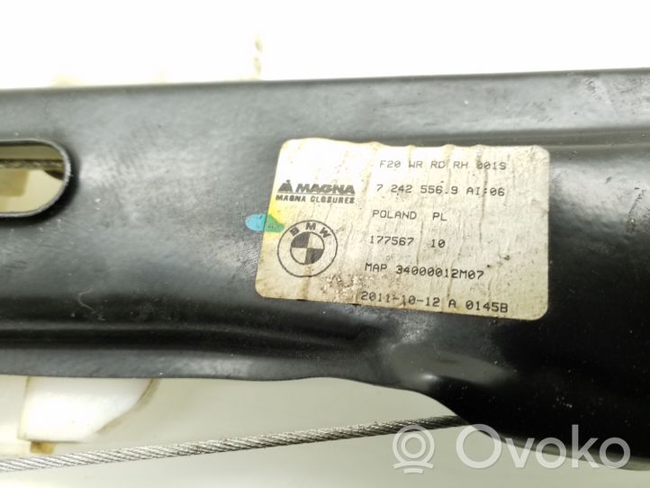 BMW 1 F20 F21 Mechanizm podnoszenia szyby tylnej bez silnika 7242556