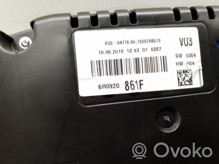 Volkswagen Polo V 6R Tachimetro (quadro strumenti) 6R0920861F