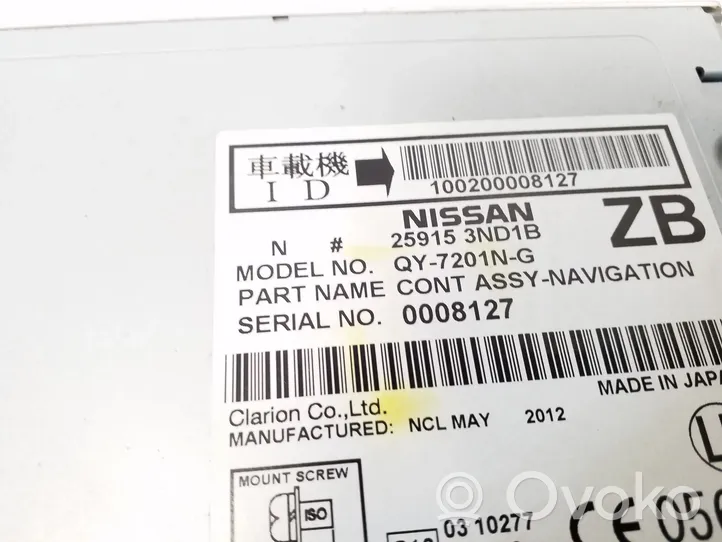 Nissan Leaf I (ZE0) Unità principale autoradio/CD/DVD/GPS 259153ND1B