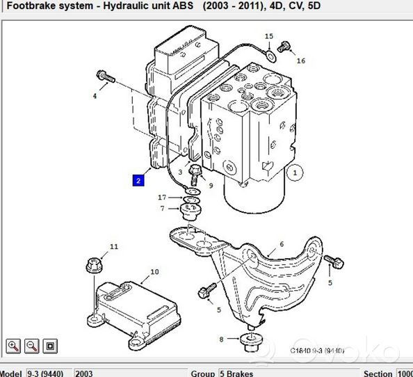 Saab 9-3 Ver2 Pompa ABS 12773672