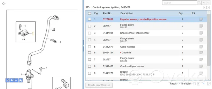 Volvo S60 Czujnik pozycji wału rozrządu 6G9N12K073BB