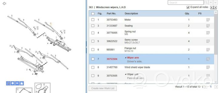 Volvo S60 Windshield/front glass wiper blade 30753504