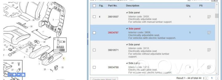 Volvo S60 Osłona / Obudowa fotela przedniego pasażera 39834787