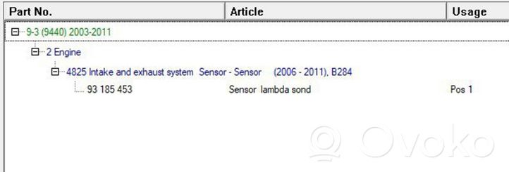 Saab 9-3 Ver2 Sensore della sonda Lambda 0258017001