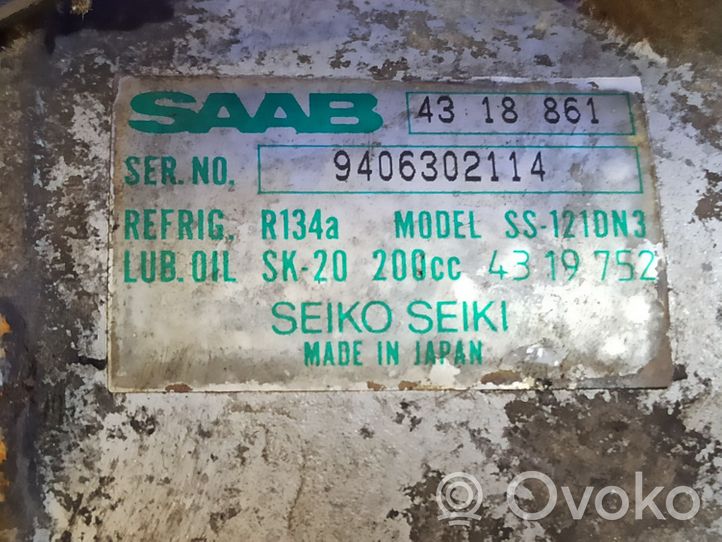 Saab 9000 CD Ilmastointilaitteen kompressorin pumppu (A/C) 4318861