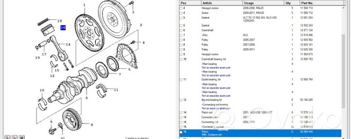 Saab 9-3 Ver2 Pistone 12606319