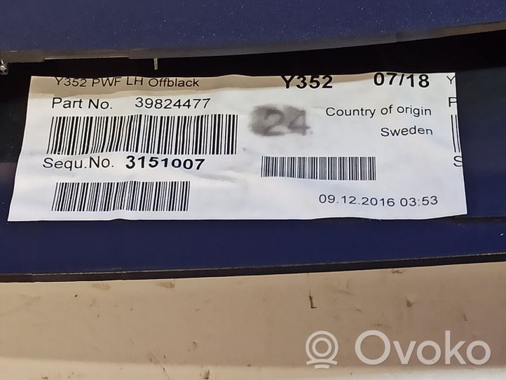 Volvo V60 Osłona tylna tunelu środkowego 39824477