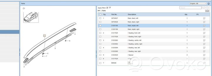 Volvo XC60 Grundträger Dachträger Gepäckträger 31301108