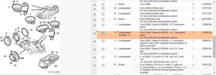 Saab 9-3 Ver2 Pannello altoparlante 12760154