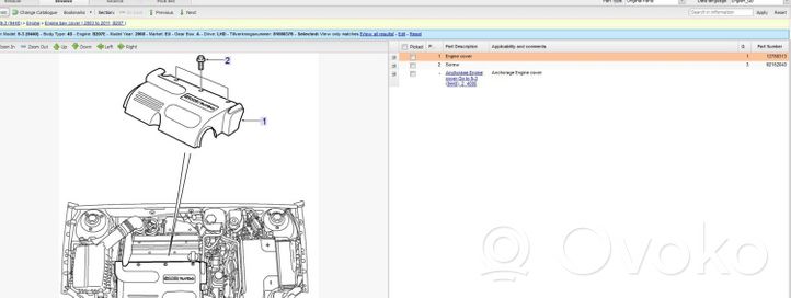 Saab 9-3 Ver2 Osłona górna silnika 12788313