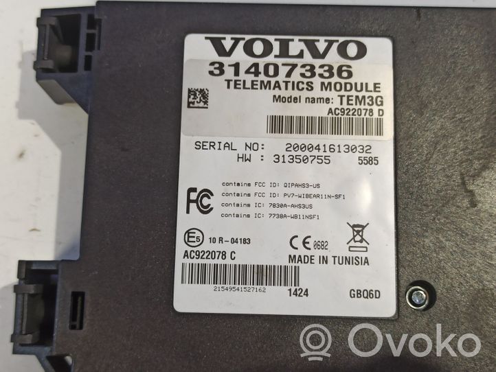 Volvo V60 Sterownik / Moduł sterujący telefonem 31407336