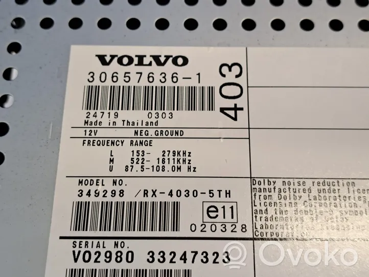 Volvo V70 Unité principale radio / CD / DVD / GPS 30657636