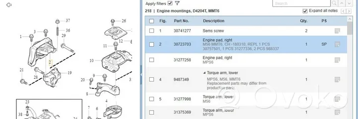 Volvo S40 Supporto di montaggio del motore 30723703