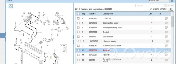 Volvo XC70 Panel mocowania chłodnicy 30723366