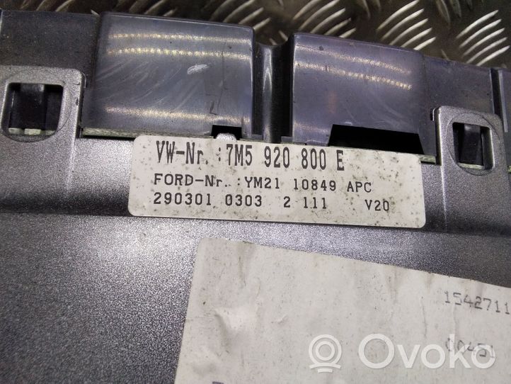 Ford Galaxy Tachimetro (quadro strumenti) 7M5920800E