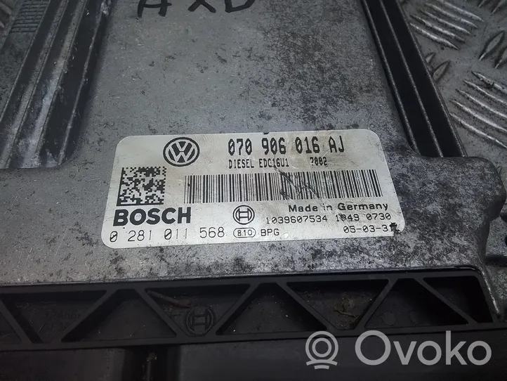 Volkswagen Transporter - Caravelle T5 Sterownik / Moduł ECU 070906016AJ