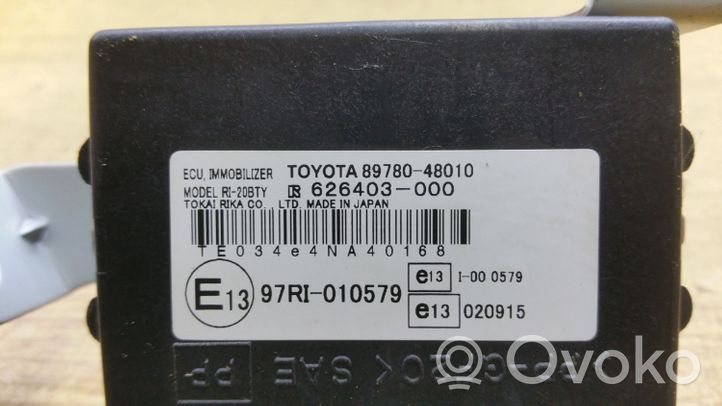 Lexus RX 300 Moduł / Sterownik immobilizera 8978048010