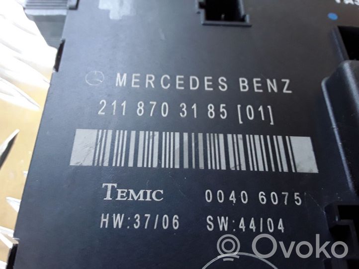 Mercedes-Benz E W211 Centralina/modulo portiere 2118703185