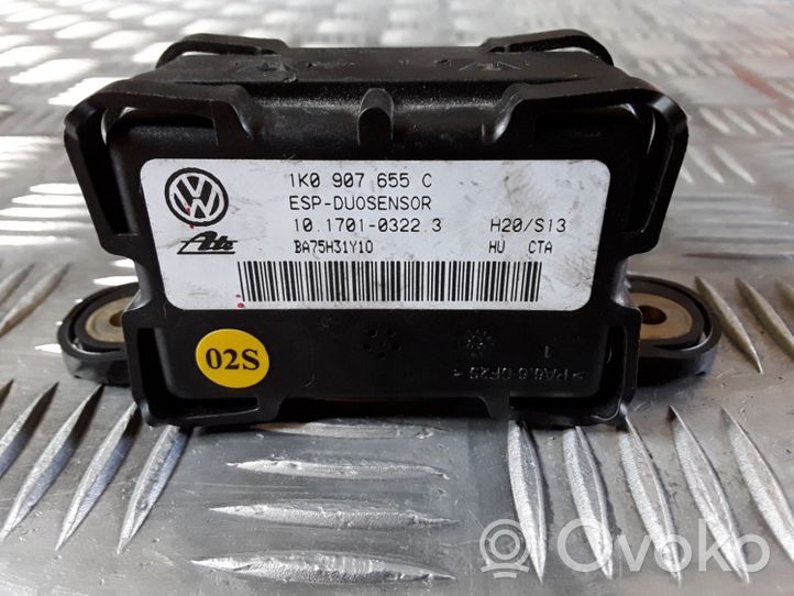 Volkswagen Jetta V ESP (stabilumo sistemos) daviklis (išilginio pagreičio daviklis) 1K0907655C