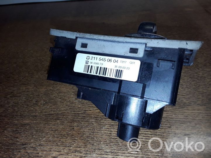 Mercedes-Benz E W211 Interruttore di regolazione livello altezza dei fari 2115450604