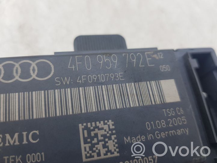 Audi A6 S6 C6 4F Sterownik / Moduł drzwi 4F0959792E