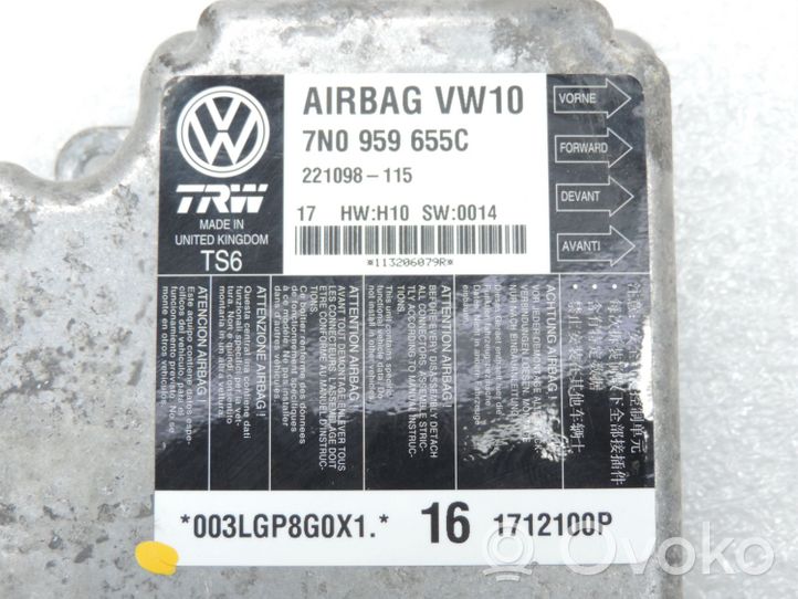 Volkswagen Sharan Sterownik / Moduł Airbag 7N0959655C00Z