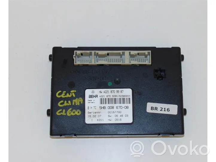 Mercedes-Benz CL C216 Calculateur moteur ECU A2218705091