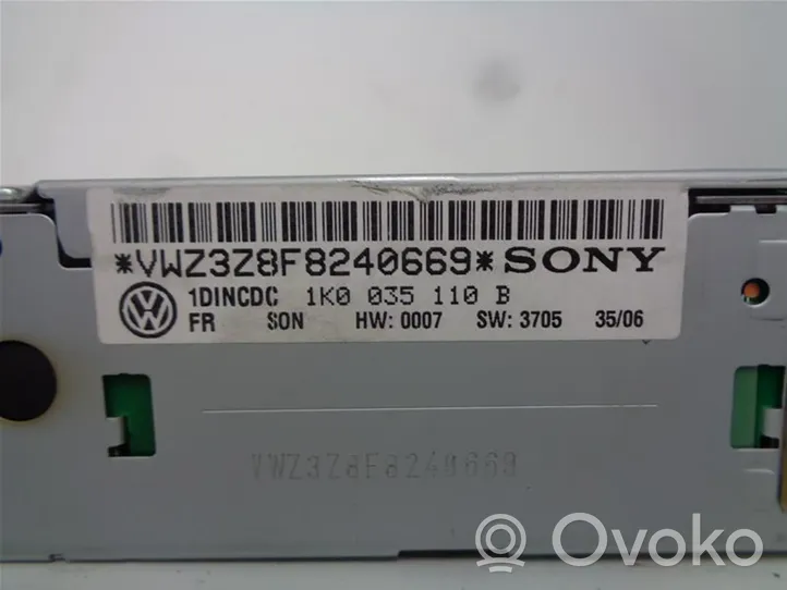Volkswagen Eos Unità principale autoradio/CD/DVD/GPS 1K0035198CV