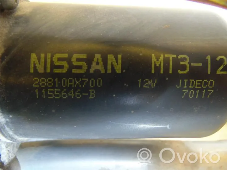 Nissan Micra Etupyyhkimen vivusto ja moottori 