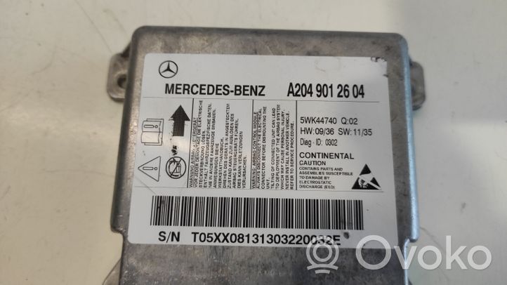 Mercedes-Benz C W204 Centralina/modulo airbag A2049012604