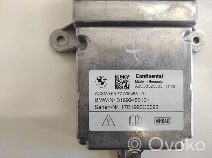 BMW 5 G30 G31 Module de contrôle airbag A2C38525305