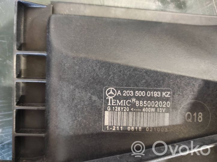 Mercedes-Benz C W203 Kale ventilateur de radiateur refroidissement moteur A2035000193