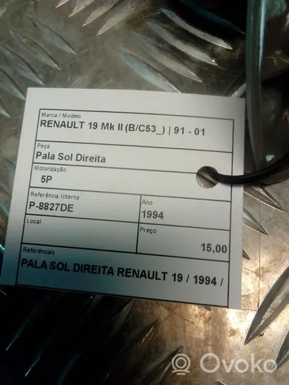 Renault 19 Clip/gancio/supporto per aletta parasole 