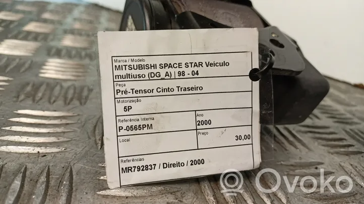 Mitsubishi Space Star Cintura di sicurezza posteriore 