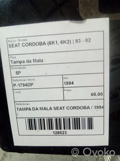 Seat Cordoba (6K) Takaluukun/tavaratilan kansi 