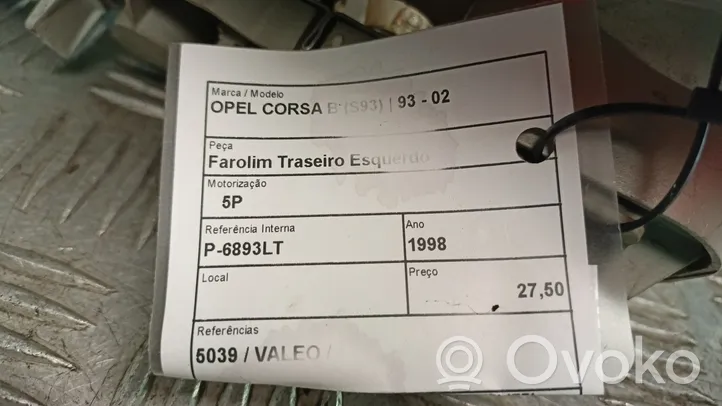 Opel Corsa B Takaluukun takavalot 