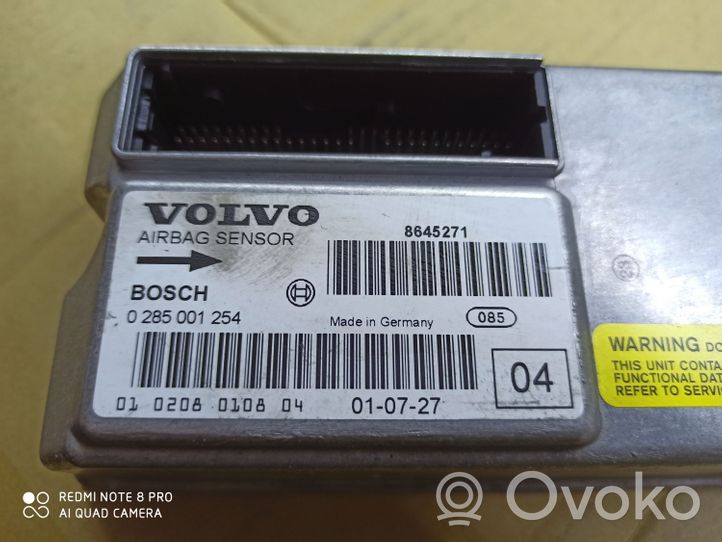 Volvo S60 Turvatyynyn ohjainlaite/moduuli 8645271