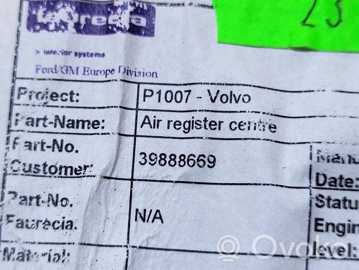 Volvo S40 Centrinės oro grotelės 39888669