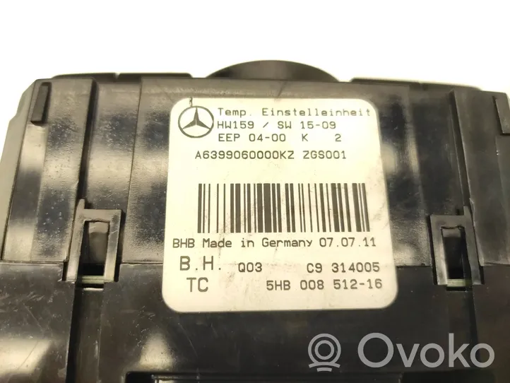 Mercedes-Benz Vito Viano W639 Unité de contrôle climatique A6399060000