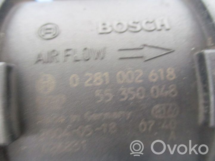 Opel Astra H Przepływomierz masowy powietrza MAF 55350048