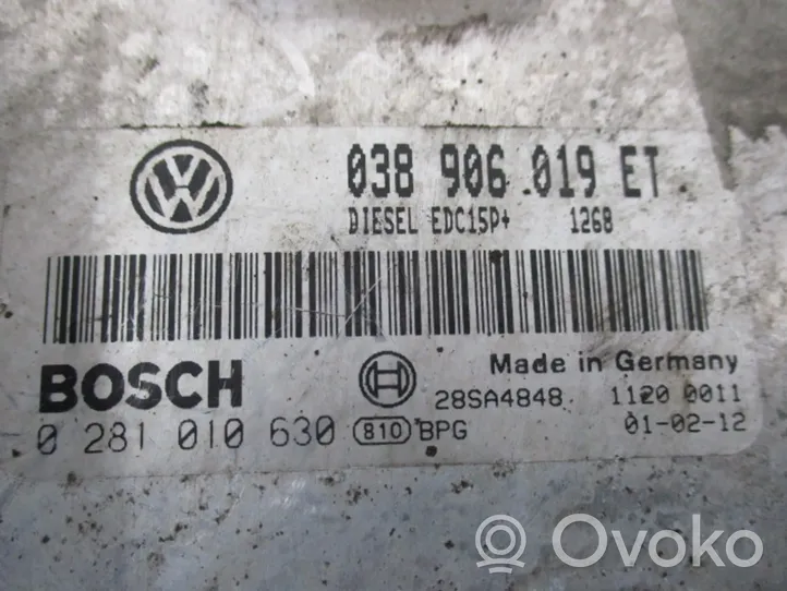 Volkswagen Sharan Unité de commande, module ECU de moteur 038906019ET
