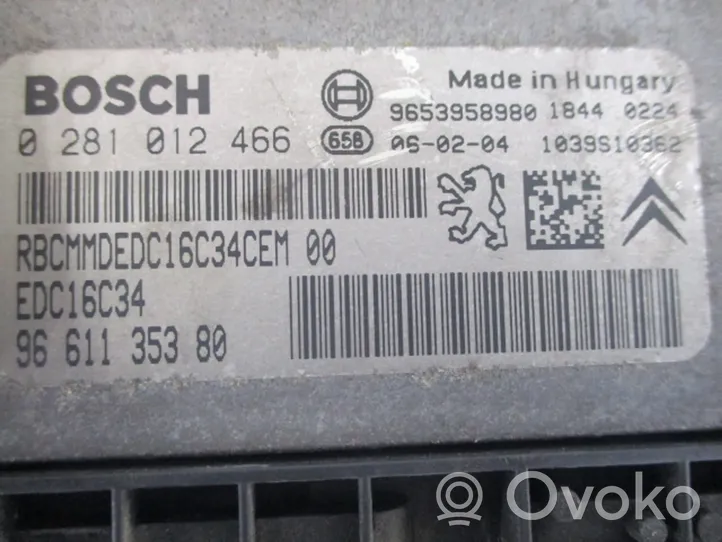 Citroen Xsara Picasso Unité de commande, module ECU de moteur 9661135380