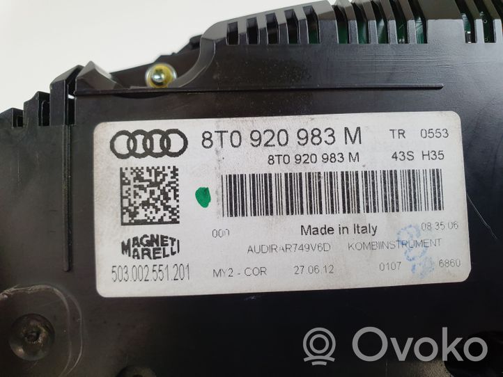 Audi A5 8T 8F Tachimetro (quadro strumenti) 8T0920983