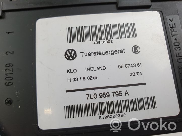 Volkswagen Touareg I Silniczek podnoszenia szyby drzwi tylnych 7L0959795A