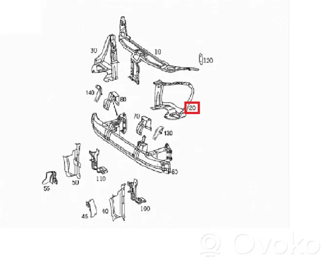 Mercedes-Benz S W220 Support phare frontale A2206200172