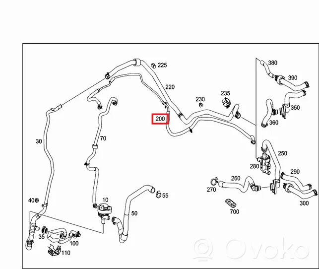 Mercedes-Benz S W222 Coolant pipe/hose A2228302096